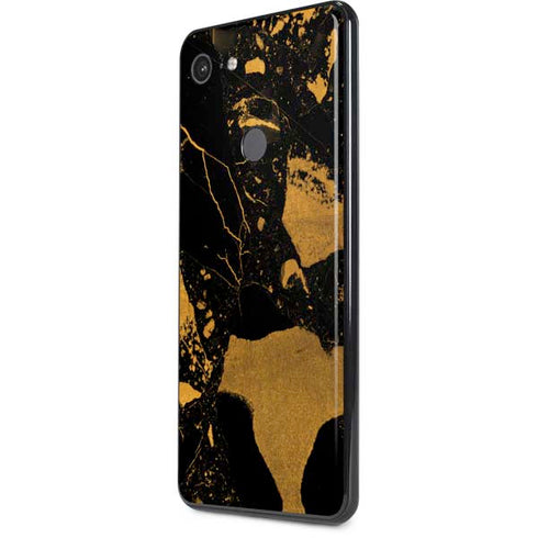 Black and Gold Scattered Marble Google Pixel 3 XL Skin